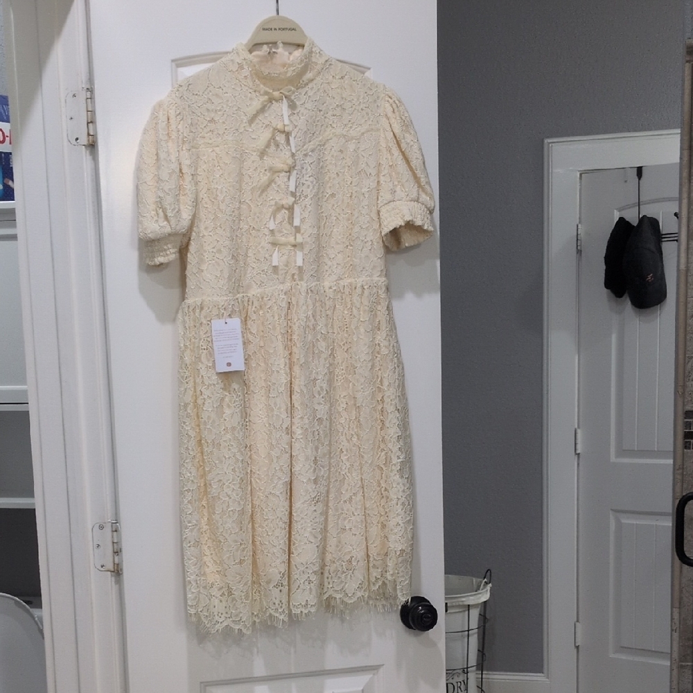 Romantic Cream Lace Dress